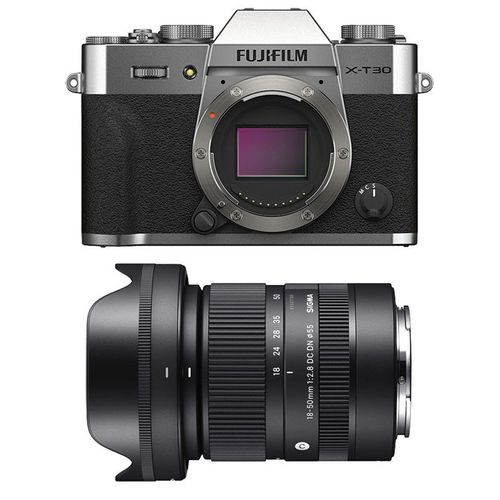 FUJIFILM X-T30 II Silver + SIGMA 18-50 Garanti 3 ans