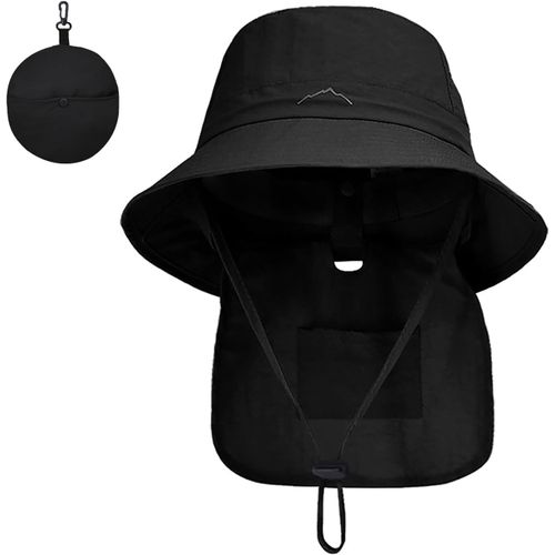 Chapeaux De Pêche Pour Hommes Femmes,Chapeau Randonnée Avec Protection Cou Chapeau De Soleil De Upf 50+ Pliable Chapeaux De Safari Bucket Hat-Sangle De Menton Réglable.[Z1170]