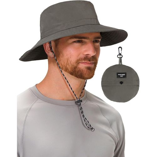 Chapeau Homme Femme Protection Uv Chapeau De Soleil Imperméable Respirant Chapeau De Brousset À Large Bord Chapeau De Pêche Boonie Hat.[Z87]