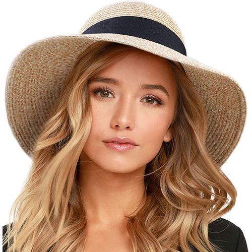 Femmes Chapeaux De Soleil Upf 50+ Chapeau De Paille À Bord Large.[Z21]