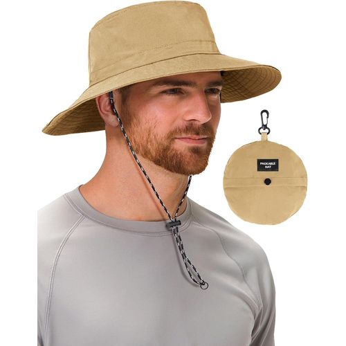 Chapeau Homme Femme Protection Uv Chapeau De Soleil Imperméable Respirant Chapeau De Brousset À Large Bord Chapeau De Pêche Boonie Hat.[Z89]