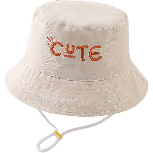 Enfants Bébé Chapeau De Soleil Coton Seau Chapeau Casquette De Plaged'été Avec Jugulaire Réglable.[Z1074]