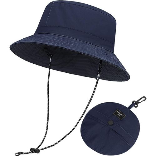 Chapeau Homme Pliable Imperméable Bucket Hat Unisex Anti Uv Réglable Chapeau Soleil Chapeaux De Randonnée Homme Avec Cordon Jugulaire Amovible.[Z1099]