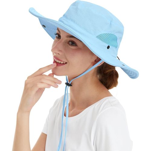Chapeau Homme Soleil Été Chapeaux De Randonnée Femme Anti Uv Parasol Aventurier Safari Chapeau De Brousse Militaire Paille Cowboy Boonie Hat Peche.[Z1250]