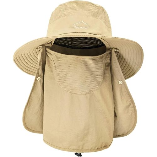Chapeaux De Pêche Pour Hommes Et Femmes Chapeau Randonnée Homme Avec Couvre-Visage À Large Bord Chapeau De Soleil De Plage Safari Chasse Jardinage Pliable Bucket Hat.[Z90]