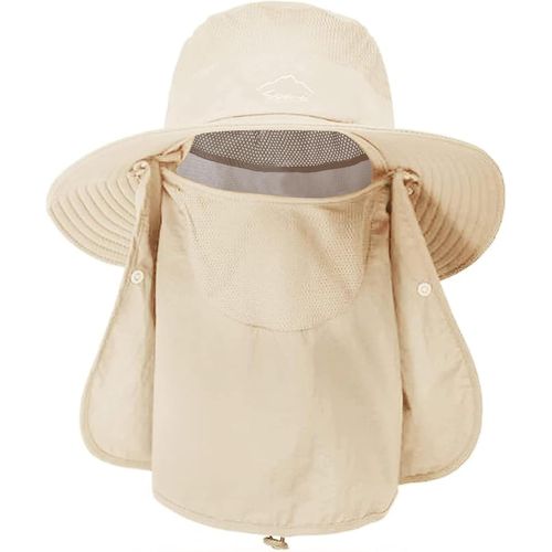 Chapeaux De Pêche Pour Hommes Et Femmes Chapeau Randonnée Homme Avec Couvre-Visage À Large Bord Chapeau De Soleil De Plage Safari Chasse Jardinage Pliable Bucket Hat.[Z96]