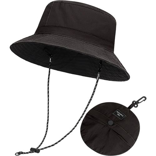 Chapeau Homme Pliable Imperméable Bucket Hat Unisex Anti Uv Réglable Chapeau Soleil Chapeaux De Randonnée Homme Avec Cordon Jugulaire Amovible.[Z1101]