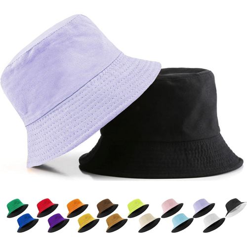 Chapeau De Pêche Double Face En 100 % Coton-Chapeau Double Face Pour Homme Et Femme-Protection Solaire Avec Grand Bord-Chapeau D'été Pour La Plage,Les Voyages Et L'extérieur-15.[Z1191]