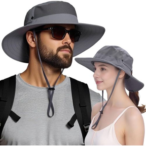 Chapeau De Soleil Homme Femme À Large Bord,Anti-Uv,Pliable Et Étanche,Compatible Queue De Cheval,Idéal Pour Randonnée,Jardinage,Safari Et Brousse.[Z1240]