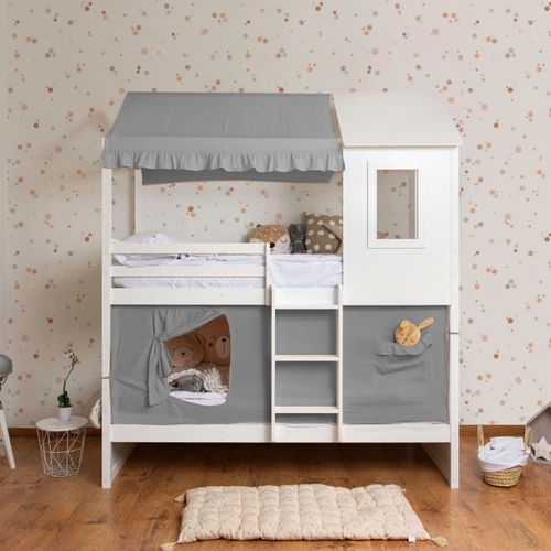 Ciel De Lit Superposé Casita Coton Gris 70x198/154x133cm
