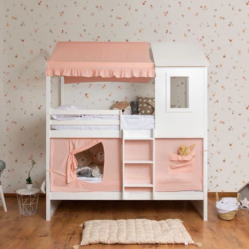 Ciel De Lit Superposé Casita Coton Rose 70x198/154x133cm