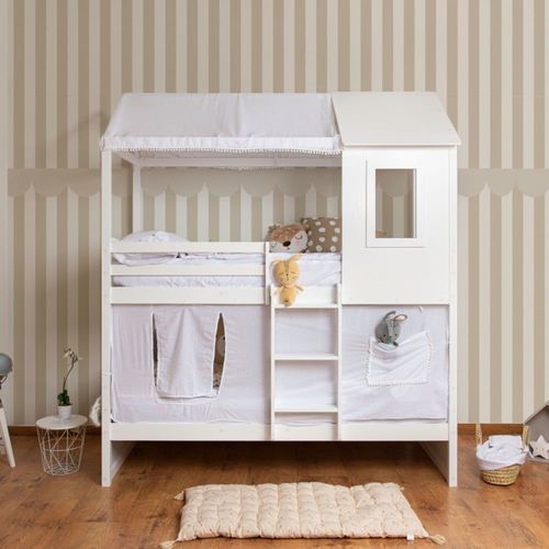 Ciel De Lit Superposé 105 Coton Blanc Casita 70x189/164x133cm