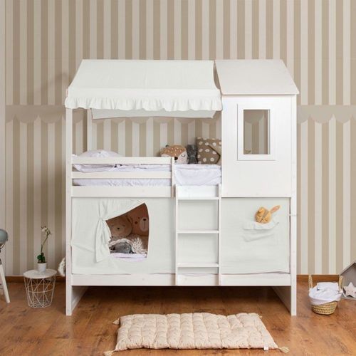 Ciel De Lit Superposé Casita Coton Blanc 70x198/154x133cm