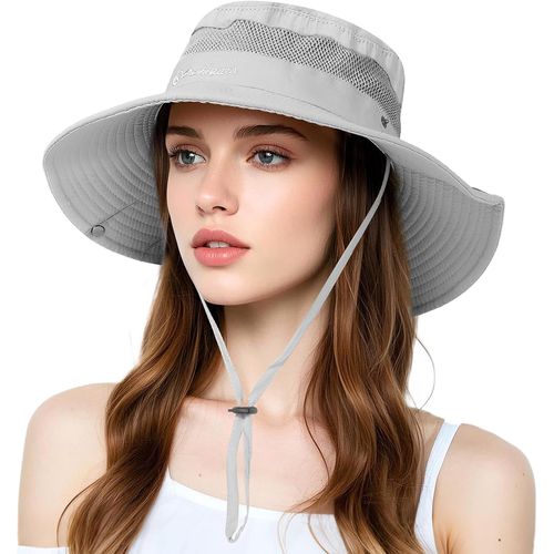 Femme Chapeau De Soleil Uv Protection Bord Large Randonnée Outdoor Summer,Upf50+ Pliable Respirante Casquettes De Seau Bob Bonnets De Pêche,Casquette Visière Pour Voyage Pêche Plage Jardinage
