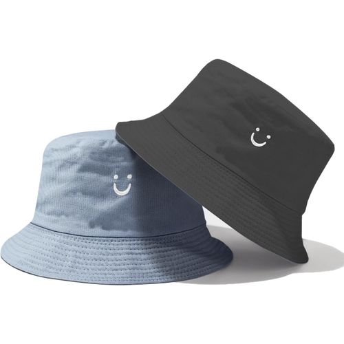 Chapeau De Soleil Pour Enfants,Chapeau Seau Pour Enfants Souriant,Chapeau De Soleil Pour Garçons,Chapeau Réversible Pour Tout-Petits,Chapeau De Soleil À Large Bord Pour Filles De 2 À 8 Ans.[Z379]
