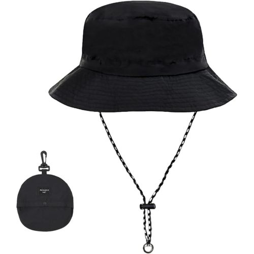 Chapeau De Pêche,Bob Pliable Avec Une Corde Coupe-Vent Amovible,Chapeau De Seau Imperméable(54cm-60cm),Soleil Waterproof Cap Pour L'été.[Z1340]