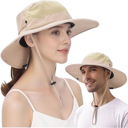 Chapeau De Soleil Homme Femme À Large Bord,Anti-Uv,Pliable Et Étanche,Compatible Queue De Cheval,Idéal Pour Randonnée,Jardinage,Safari Et Brousse.[Z1242]