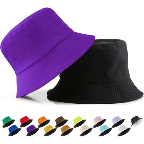 Chapeau De Pêche Double Face En 100 % Coton-Chapeau Double Face Pour Homme Et Femme-Protection Solaire Avec Grand Bord-Chapeau D'été Pour La Plage,Les Voyages Et L'extérieur-15.[Z1190]