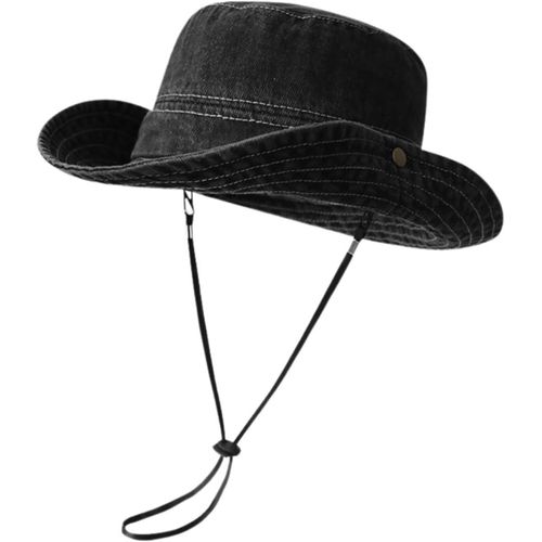 Chapeau De Soleil De Cowboy Homme Femme Chapeau Safari À Large Bord Anti Uv Pliable Chapeaux De Peche Pour L'alpinisme,La Randonnée Et Le Trekking.[Z1296]