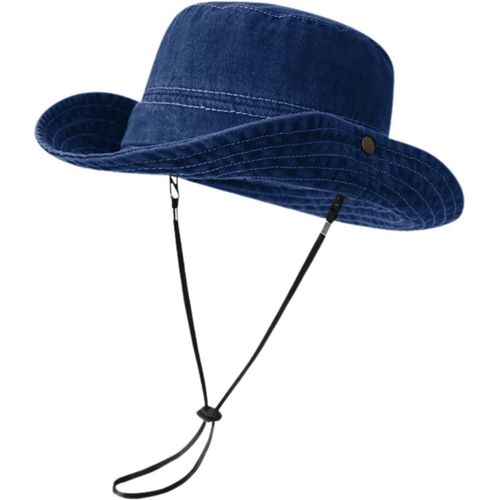 Chapeau De Soleil De Cowboy Homme Femme Chapeau Safari À Large Bord Anti Uv Pliable Chapeaux De Peche Pour L'alpinisme,La Randonnée Et Le Trekking.[Z1293]