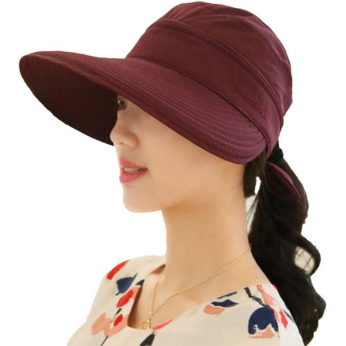 Chapeau De Soleil Femme Casquette Visière Sports Eté Multi-Usages Chapeau Vide Capeline À Large Bord Anti-Soleil Chapeau De Peche Melon Plage Casquette Cap Pour Golf Baseball Voyage Jardin.[Z557]