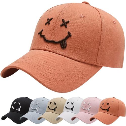 Casquette Baseball,Chapeau Ete Respirante Légère Réglable Unisexe Avec Brodée Coton Anti-Soleil Sourire Baseball Cap Hip Hop Sport Outdoor Chapeau.[Z1347]