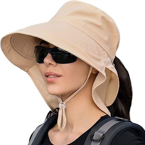 Chapeau De Soleil Extérieur Avec 50 + Protection Upf Large Bord De Chapeau Avec Rabat De Cou Pour Les Femmes.[Z459]