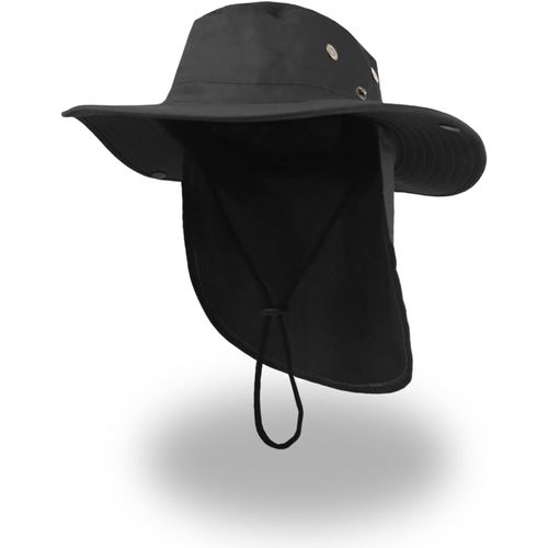 Homme Chapeau De Soleil Bob Homme Pliable Chapeau De Unisexe Soleil Large Bord Extérieur Anti Uv Mentonnière Réglable Et Rabat De Cou