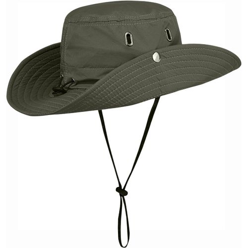 Chapeau De Soleil Homme Femme D'été À Large Bord-Bob Extérieur Anti-Uv Pour Pêche Avec Ficelle Réglable-Boonie Pour Adulte.[Z613]