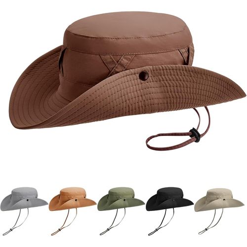 Chapeau De Soleil Hommes Femmes Imperméable Upf 50+,Large Bord Pliable Respirant Toutes Saisons Bucket Hat,Style Cowboy Chapeau Boonie Chapeau Voyage Randonnée Safari,Chapeau D'été Outdoor.[Z650]