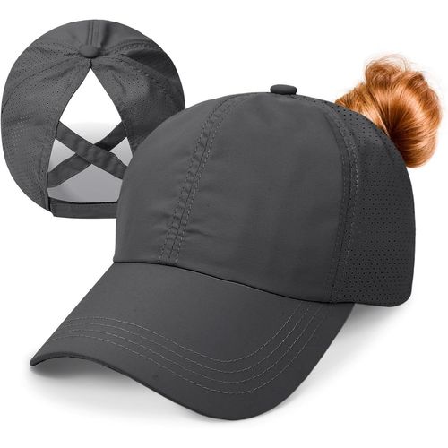 Casquette Femme Queue De Cheval,Casquette Baseball Femme Réglable Séchage Rapide Casquette Femme Été,Maille Respirant Chapeau Soleil Casquette Queue De Cheval Haute.[Z1617]