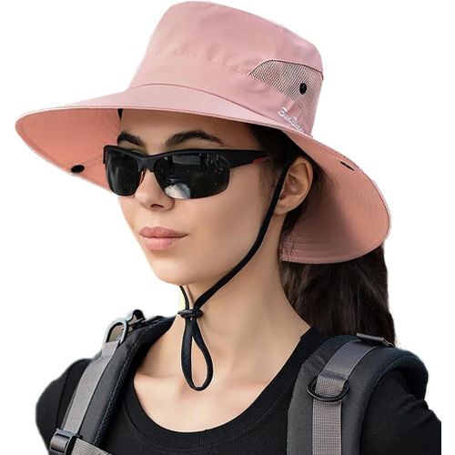 Chapeau De Soleil Pour Femme-Queue De Cheval-Chapeau De Plage-Protection Uv-Maille-Large Bord Pliable-Avec Trou Pour Queue De Cheval.[Z1651]