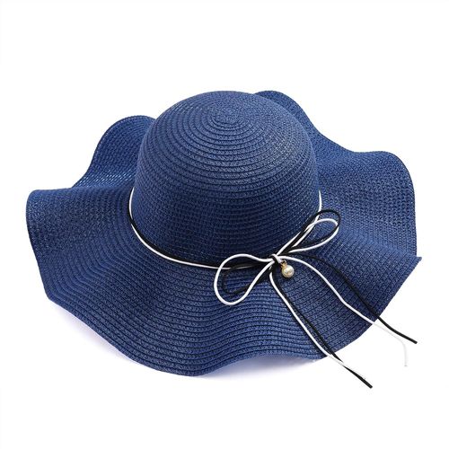 Femmes Bohème Chapeau De Paille Pliable Chapeau De Soleil Chapeau De Plage Large Bord Arc Chapeau D'été Pour Les Vacances De Voyage Et La Plage.[Z1613]