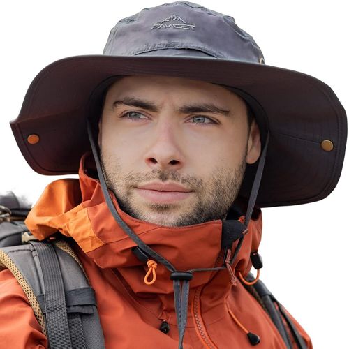 Grand Chapeau De Soleil Pour Homme Xl ¿ Xxl,Large Bord Uv Safari Bonnie Chapeaux Pour L'été,La Randonnée,La Pêche,La Marche,Imperméable Et Coupe-Vent,60 À 66 Cm.[Z488]