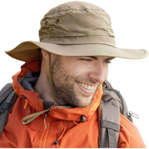 Grand Chapeau De Soleil Pour Homme Xl ¿ Xxl,Large Bord Uv Safari Bonnie Chapeaux Pour L'été,La Randonnée,La Pêche,La Marche,Imperméable Et Coupe-Vent,60 À 66 Cm.[Z490]