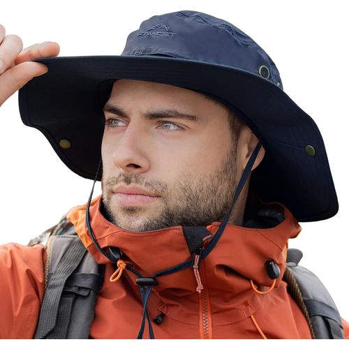 Grand Chapeau De Soleil Pour Homme Xl ¿ Xxl,Large Bord Uv Safari Bonnie Chapeaux Pour L'été,La Randonnée,La Pêche,La Marche,Imperméable Et Coupe-Vent,60 À 66 Cm.[Z487]