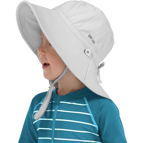 Enfant Chapeau De Soleil Protection Upf 50+,Chapeau De Plage D'été Bain Avec Rabat Pour Le Cou,Réversible Large Bord Pour Filles Et Garçons.[Z454]