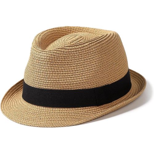 Short Brim Chapeau De Paille Panama Fedora Beach Sun Triangle Chapeau De Vacances Gentleman Roll Up Chapeau D'été.[Z440]