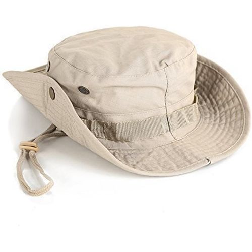 Unisexe Chapeau De Soleil Chapeau De Brousse Chapeau De Protection Pour Pêcheur Voyager Pêche Chapeau Anti-Uv (Khaki)