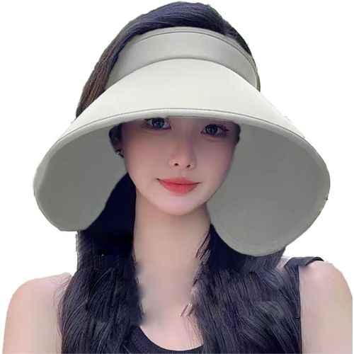 Chapeau De Soleil Femme,Visiere Casquette Anti Uv,Femmes Casquette Visière,Hommes Visières De Soleil,Anti-Soleil Beach Visiere Pour Voyage Plage Randonnée Camping.[Z704]