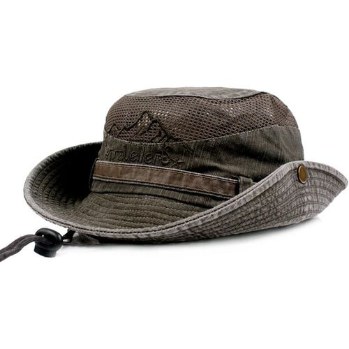 Chapeau Soleil Unisexe Ajustable Pliable Coton Protection Uv Léger Respirant Cordons Menton.[Z756]