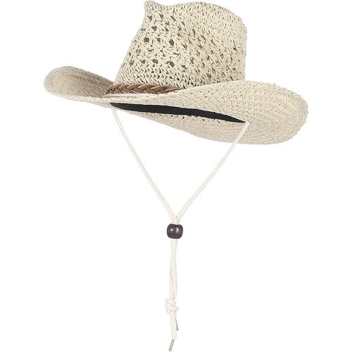 Chapeau De Cowboy En Paille Pour Femme.[Z1482]