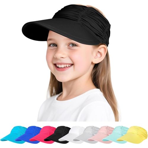 Visiere Casquette À Large Bord Pour Filles De 4 À 12 Ans,Chapeau De Soleil Anti-Uv Protection Solaire,Casquette De Plage Légère Et Respirante,Chapeau Pour Refroidir La Tête Chapeau D'été.[Z1537]