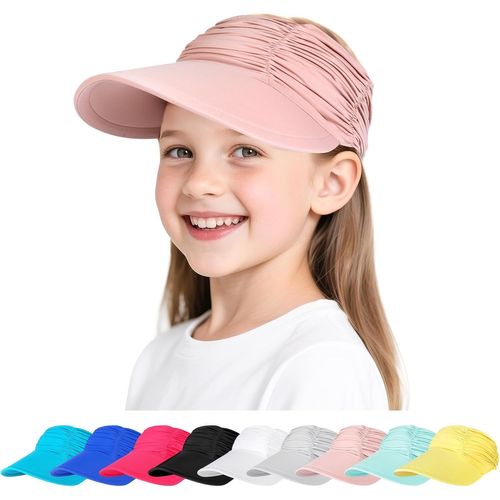 Visiere Casquette À Large Bord Pour Filles De 4 À 12 Ans,Chapeau De Soleil Anti-Uv Protection Solaire,Casquette De Plage Légère Et Respirante,Chapeau Pour Refroidir La Tête Chapeau D'été.[Z1538]