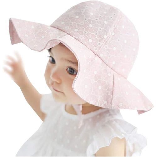 Chapeau Soleil Bébé Fille Eté Anti-Uv En Coton Casual Plage Vacances 0 À 4 Ans.[Z635]
