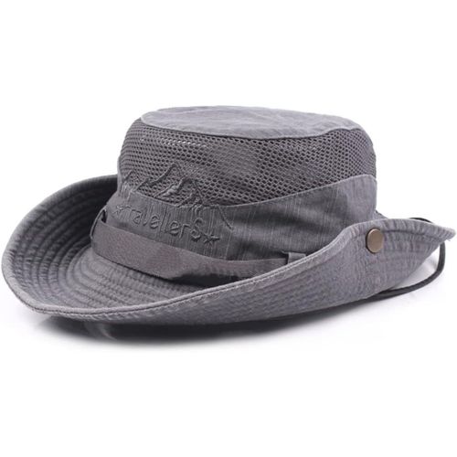 Chapeau Soleil Unisexe Ajustable Pliable Coton Protection Uv Léger Respirant Cordons Menton.[Z761]