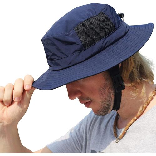 Chapeau De Soleil Upf50+ À Large Bord Pour Homme-Séchage Rapide-Sangle De Menton Réglable.[Z699]