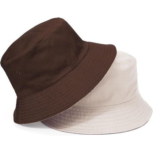 Xxl Chapeau De Pêcheur Réversible Chapeaux De Seau Unisexe Pliable Coton Anti-Uv Chapeau De Soleil Été Bucket Hat 58-65cm.[Z796]