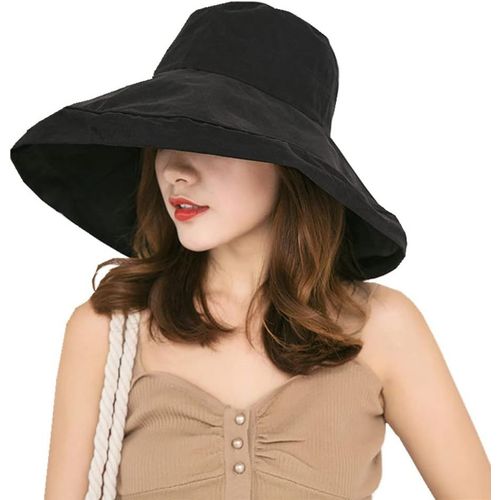 2022 Nouveauté Femme Capeline De Plage Pliable Chapeau De Soleil À Large Bord Upf 50+ Chapeau Protection Solaire Cap Visor Anti-Uv Bob Coton Été Visière Casquette Respirant Avec Corde De Coupe-Vent
