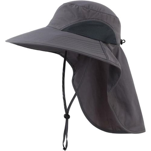 Chapeau De Soleil D'extérieur À Large Bord Avec Rabat Pour Le Cou Et Protection Uv.[Z802]
